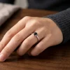 Perhiasan cincin perak bali asli 925 handmade wanita dengan batu black onyx alam