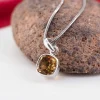 liontin wanita batu kuning natural citrine elegan