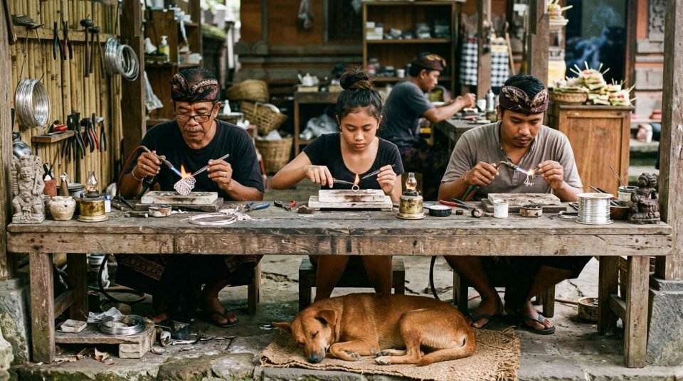 roses pembuatan kerajinan perak bali langsung dari workshop pengrajin