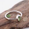 cincin wanita simple batu hijau safir