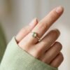 cincin perak sterling 925 batu safir hijau