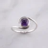 cincin perak asli 925 natural amethyst ungu
