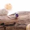 detail batu natural amethyst cincin perak ametwist