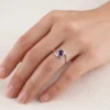cincin amethyst ungu wanita desain minimalis