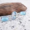 cincin wanita batu biru sky topaz 15x8 mm
