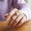 Cincin wanita perak 925 batu amethyst ungu