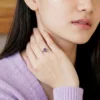 Cincin perak kecubung asli 925 close up batu