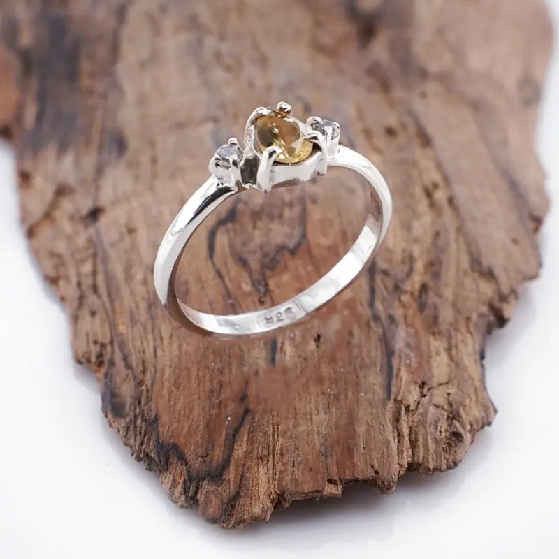 cincin wanita perak 925 tabur mini citrine trisna