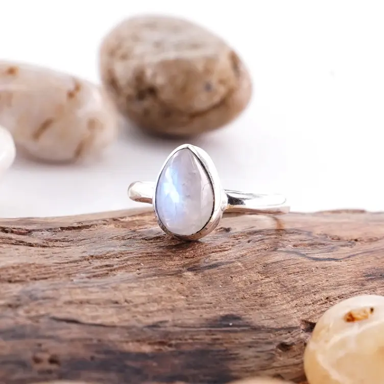 Cincin Perak 925 Asli Wanita Natural Biduri Bulan Moonstone Runawulan