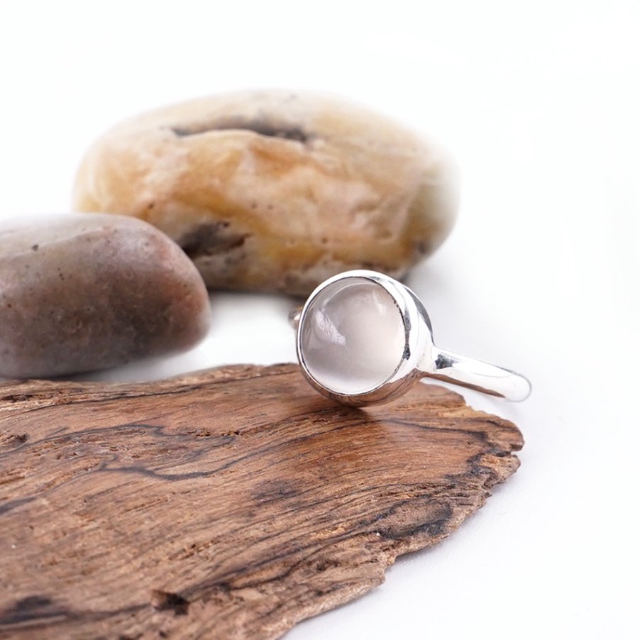 Cincin wanita Cat Eye Moonstone perak 925