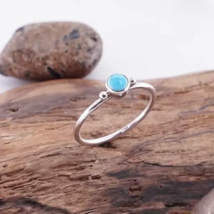 Cincin perak 925 natural turquoise Mini Jawan