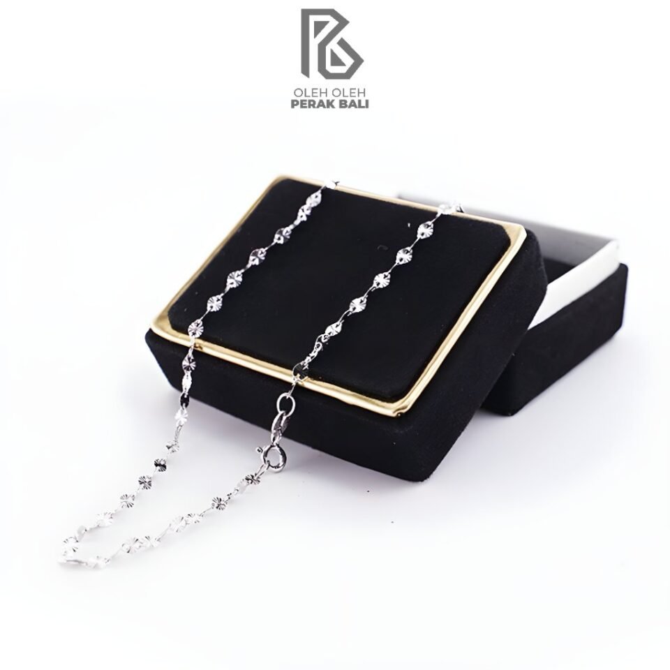 Kalung Lapis Rhodium Wanita Perak 925 Rantai Kembang Bloomira