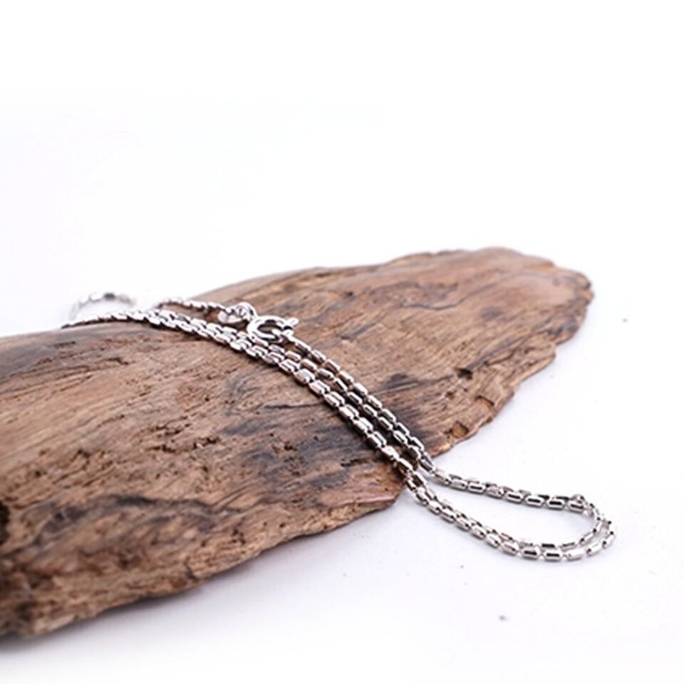Kalung Lapis Rhodium Wanita Perak 925 Ball Chain Ceresia | Tanpa Liontin